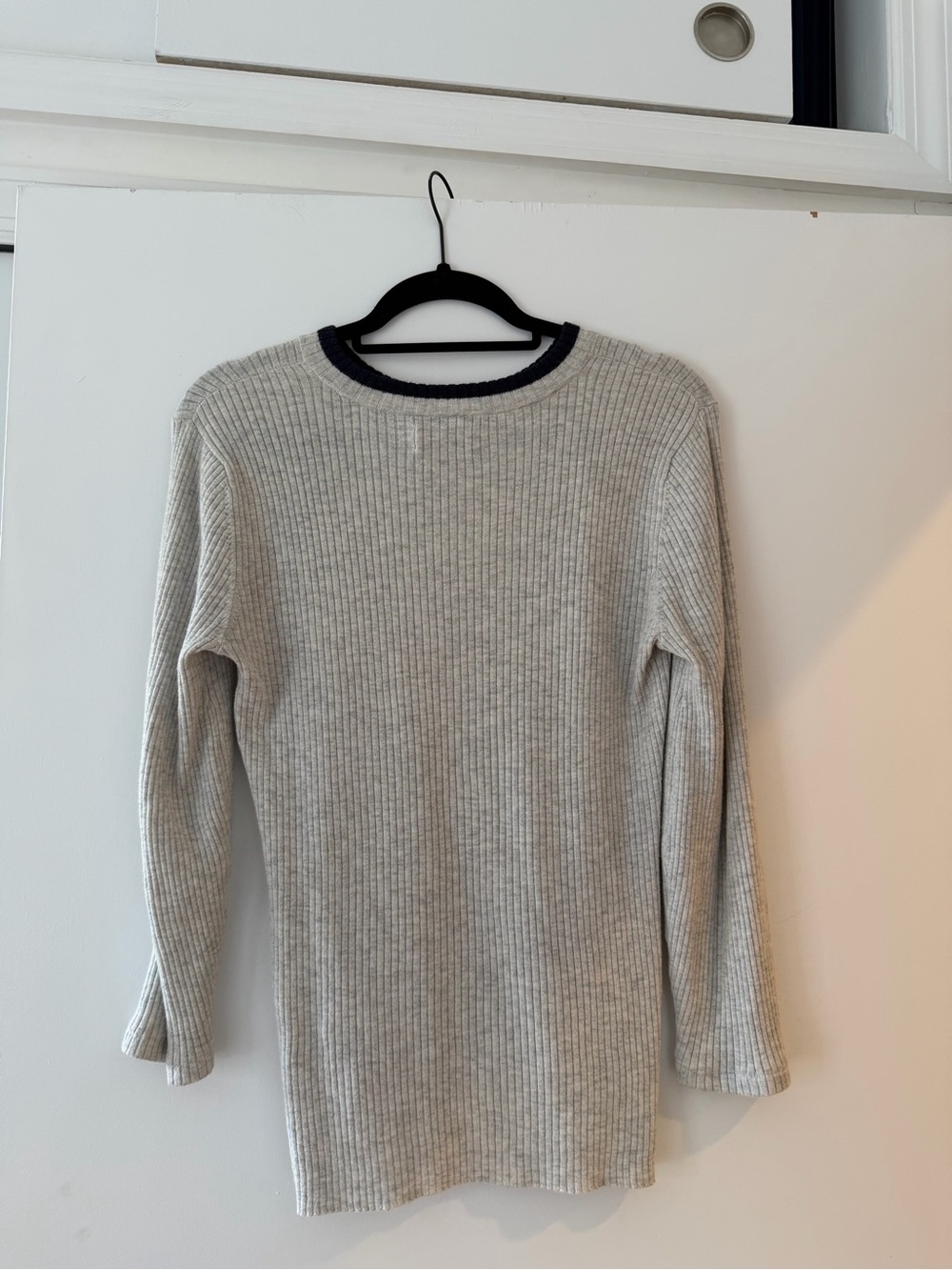 Frame Light Gray Ribbed Long Sleeve Knit Top - Picture 2 of 2
